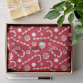 Papier Mousseline Christmas Peppermint | Candy Swirl Holiday Pattern (Cadeau)