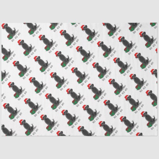 Papier Mousseline Christmas Père Noël Black Labrador Retriever Cute (Recto)