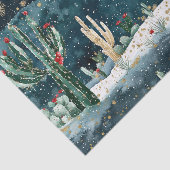 Papier Mousseline Christmas Red Blue Green Cactus Floral (Détail)