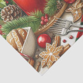 Papier Mousseline Christmas Red & Green Candlelight with Cookies (Détail)