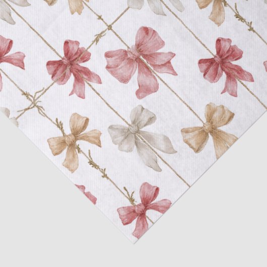 Papier Mousseline Christmas Ribbon Grid Pattern (Détail)