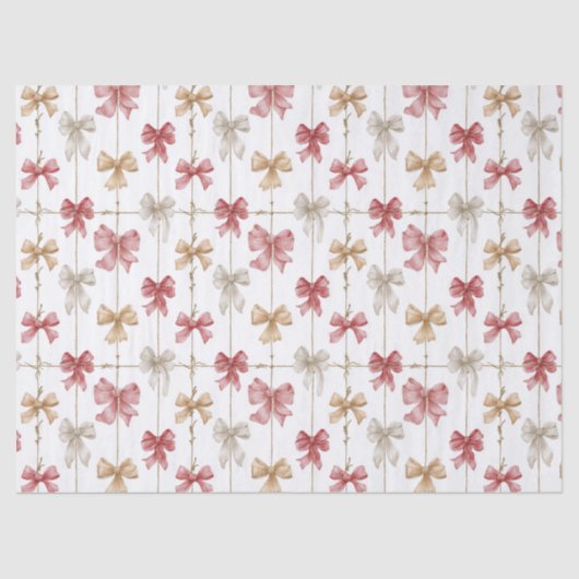 Papier Mousseline Christmas Ribbon Grid Pattern (Recto)