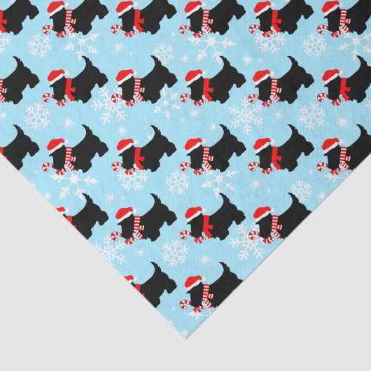 Papier Mousseline Christmas Scottie Dogs Pattern (Détail)