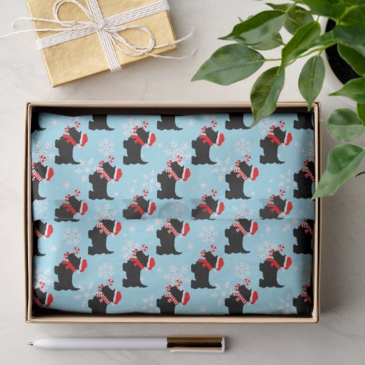 Papier Mousseline Christmas Scottie Dogs Pattern (Cadeau)