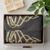 Papier Mousseline Christmas Shiny Golden Ribbon Tree Sparkle Black (Cadeau)