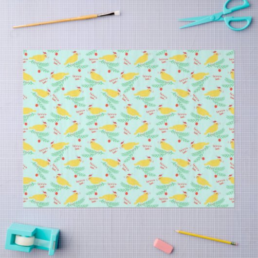 Papier Mousseline Christmas Singing Canary Pattern (Artisanat)