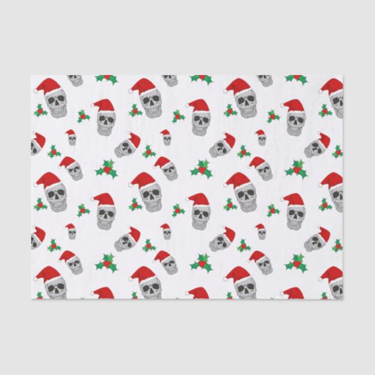 Papier Mousseline Christmas Skull Tissue Paper (Recto)