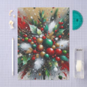 Papier Mousseline Christmas Splatter / White Bursts  (Artisanat)