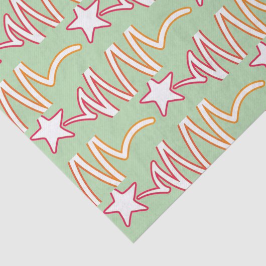Papier Mousseline Christmas Star Pale Green  (Détail)