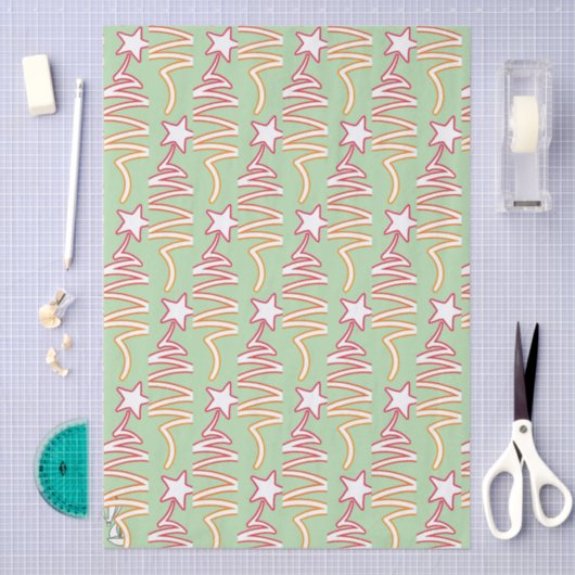 Papier Mousseline Christmas Star Pale Green  (Artisanat)