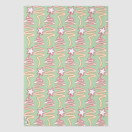 Papier Mousseline Christmas Star Pale Green  (Recto)