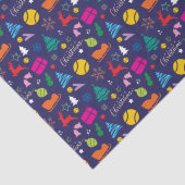Papier Mousseline 🎄 Christmas 🎾 tennis navy blue (Détail)