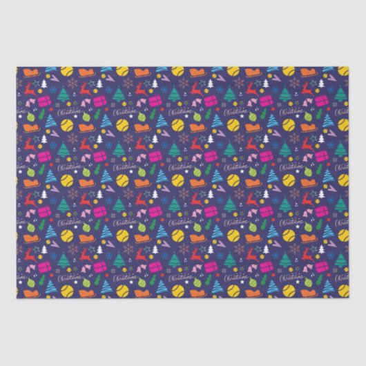 Papier Mousseline 🎄 Christmas 🎾 tennis navy blue (Recto)