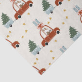 Papier Mousseline Christmas Tree Red Car Illustration  (Détail)