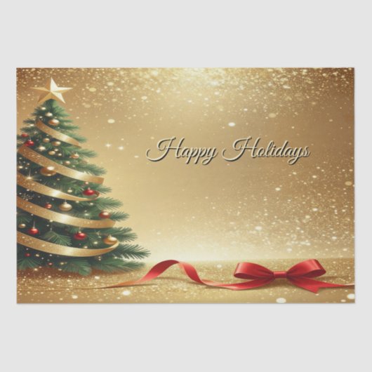 Papier Mousseline Christmas Tree Ribbons Holiday Tissue Paper (Recto)