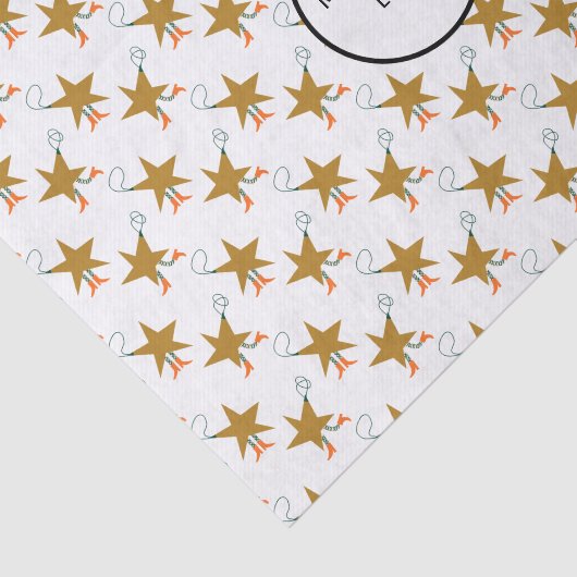 Papier Mousseline Christmas Western Stars Texte blanc (Détail)
