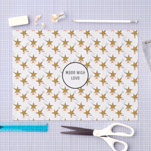 Papier Mousseline Christmas Western Stars Texte blanc (Artisanat)