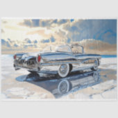 Papier Mousseline Chrome Vintage Car Art Découpage (Recto)
