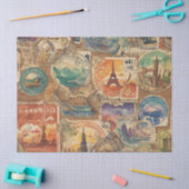 Papier Mousseline Chroniques de Wanderlust : Timbres de voyage de st (Artisanat)
