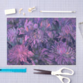 Papier Mousseline Chrysanthème Fleurs Abstraites Floral Art Violet (Artisanat)