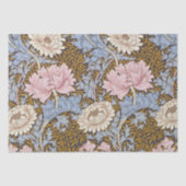 Papier Mousseline Chrysanthème rose Fleurs William Morris (Recto)