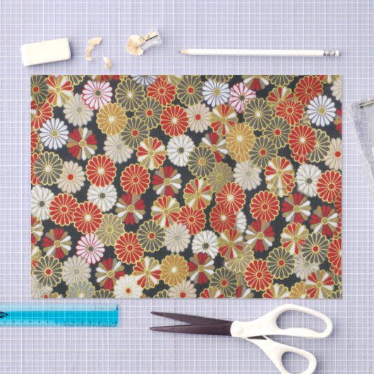 Papier Mousseline Chrysanthèmes d'or de Falln (Artisanat)