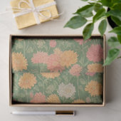 Papier Mousseline Chrysanthèmes fleurs vintage éphémère motif (Cadeau)