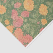 Papier Mousseline Chrysanthèmes fleurs vintage éphémère motif (Détail)