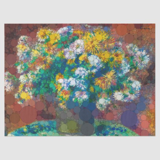 Papier Mousseline Chrysanthèmes par Après Pierre-Auguste Renoir (Recto)