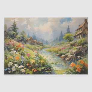 Papier Mousseline Chuchotements de l'eau de la rivière Peinture à l'