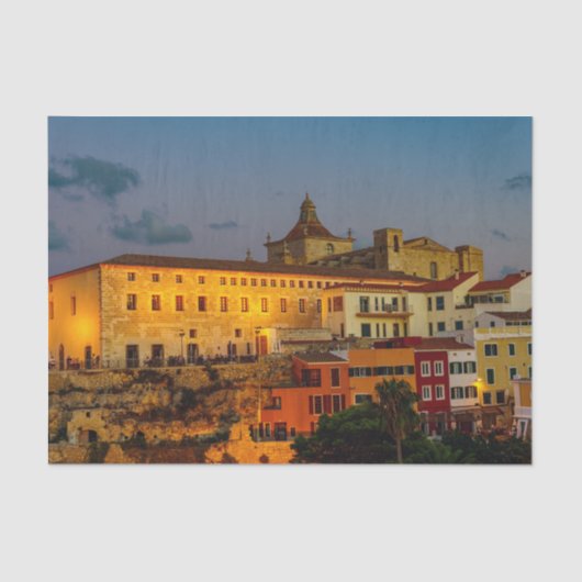 Papier Mousseline Church of Carmen at dusk - Mahon, Menorca (Recto)