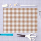 Papier Mousseline CHUTE Brown ET BLANCHE EN VICHY MOTIF PLAID (Artisanat)