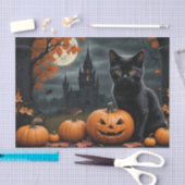 Papier Mousseline Chute Citrouille Sweet chaton noir découpage (Artisanat)