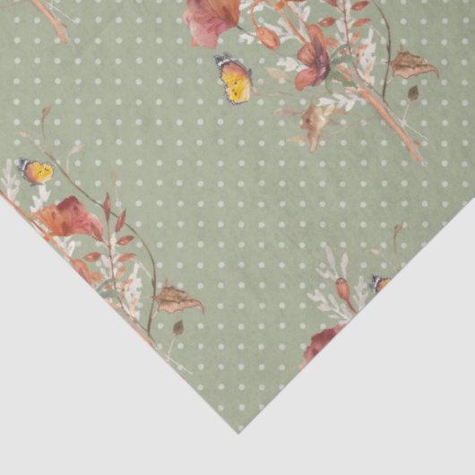 Papier Mousseline Chute Fleur sauvage Bouquet Bouquet Papillon Décou (Détail)