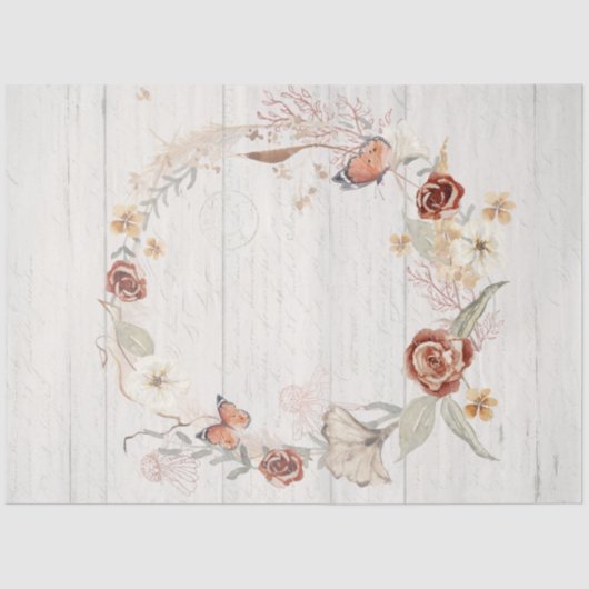 Papier Mousseline Chute Fleur sauvage Papillon de courge Pampas Déco (Recto)