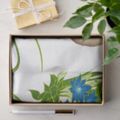 Papier Mousseline Chute Foliage Blanc Citrouille Floral Vert  (Cadeau)