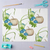 Papier Mousseline Chute Foliage Blanc Citrouille Floral Vert  (Artisanat)