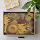 Papier Mousseline Chute Sunflower Floral Papillon Découpage Brown (Cadeau)