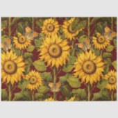 Papier Mousseline Chute Sunflower Floral Papillon Découpage Brown (Recto)