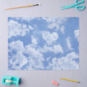 Papier Mousseline Ciel Bleu Cute Avec Nuage En Forme De Coeur Joyeux (Artisanat)