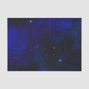Papier Mousseline Ciel bleu de minuit avec étoiles
