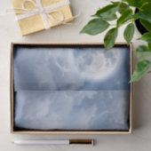 Papier Mousseline Ciel bleu magique avec cygnes volants (Cadeau)