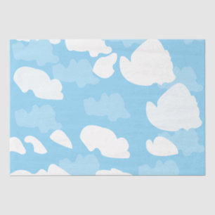 Papier Mousseline Ciel bleu nuages
