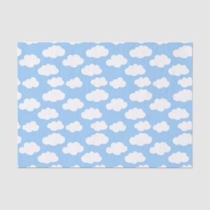 Papier Mousseline Ciel bleu - Nuages blancs Découpage