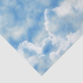 Papier Mousseline Ciel bleu vif avec nuages blancs bouffants (Détail)