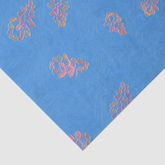 Papier Mousseline Ciel d'automne naïf peint (Détail)