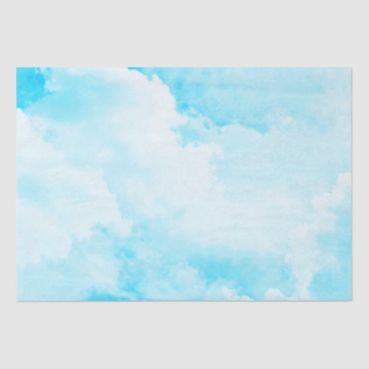 Papier Mousseline Ciel nuageux lumineux - bleu (Recto)