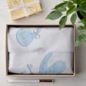 Papier Mousseline Cigogne bleue livrant le garçon (Cadeau)