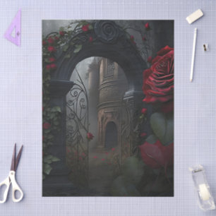 Papier Mousseline Cimetière gothique Jardin Rose