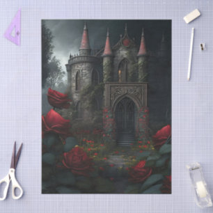 Papier Mousseline Cimetière gothique Jardin Rose